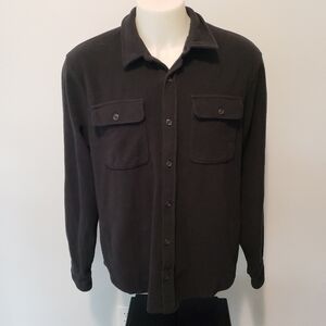 Old Navy Chamois Heavyweight Performance Fleece Shirt Jacket Size XL Navy Blue